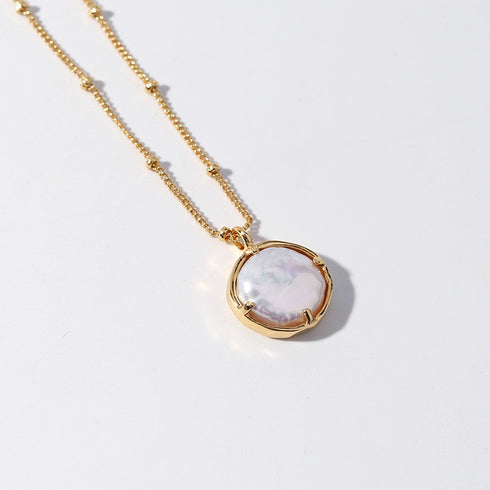 BETTINA Pearl Gold Necklace Gold Vermeil - Zafari Studio Jewelry